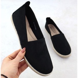 Kvinnors espadrilles gled i mocka svart potocki py16332 1