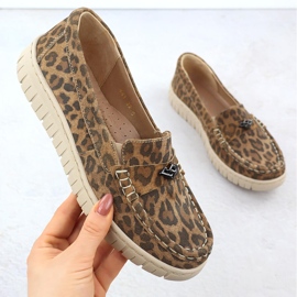 Lädermockasin Women's Leopard Leopards Brown Helios 441 brun 1