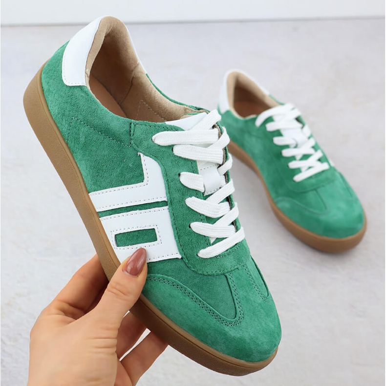 Lädersportskor Suede Green Vinceza 79517 grön 1