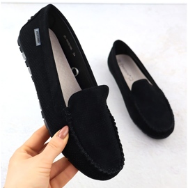 Mockasins kvinnors mocka skor svart potocki wl09301 1