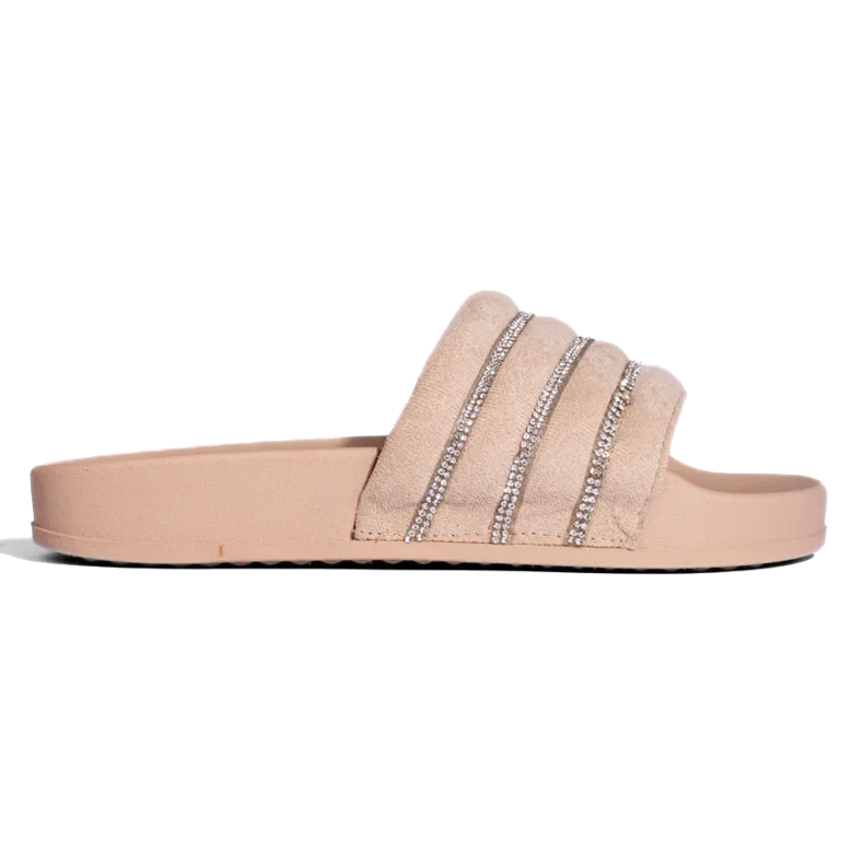 Beige sliders för kvinnor med strass från Shelovet 1