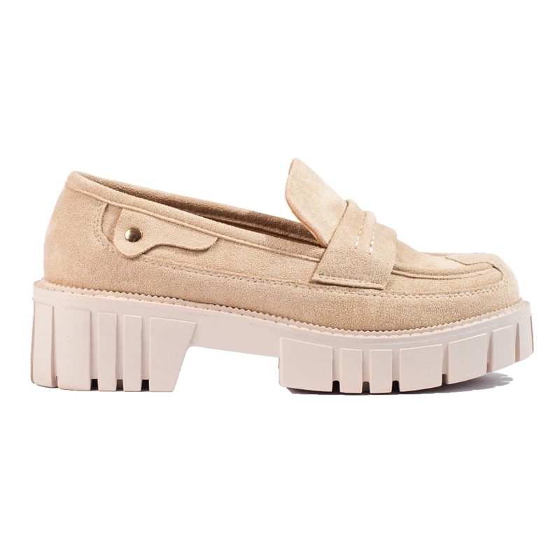 Shelovet loafers i beige mocka för kvinnor 2
