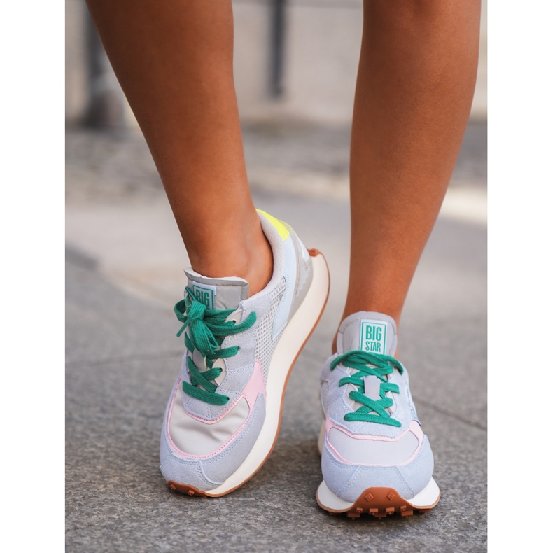 Kvinnors sneakers på minnesskumsystemet Big Star NN274682 Blue Platform blå 2