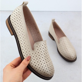 Kvinnors OpenWork Shoes Lords Beige Potocki SZ12592 1