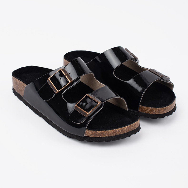 Goodin Svarta flip flops på en platt sula 1