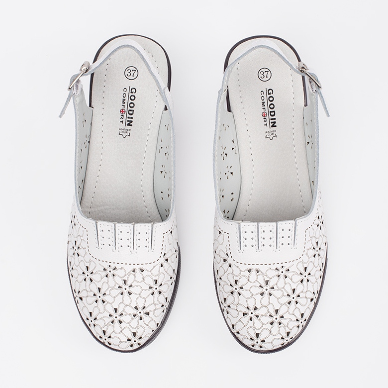 Goodin Vit målade låghöjda sandaler 2