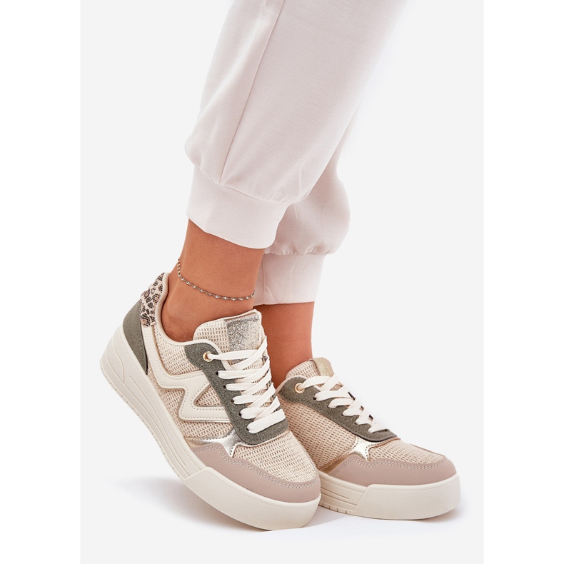 Kvinnors sportskor på plattformsleopard leopard grön 1