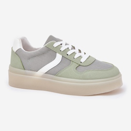 Låga kvinnors sneakers på den gröna plattformen 4