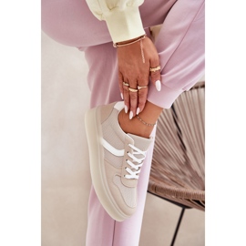 Sneakers med låg plattform för kvinnor, beige 3
