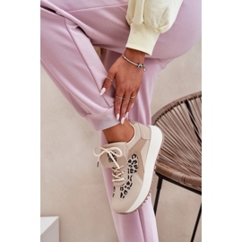 Kvinnors sneakers sportskor på plattformsledaren beige 6