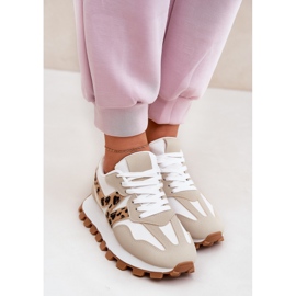 Sneakers sportskor kvinnors beige leopardtryck 5