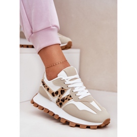 Sneakers sportskor kvinnors beige leopardtryck 9