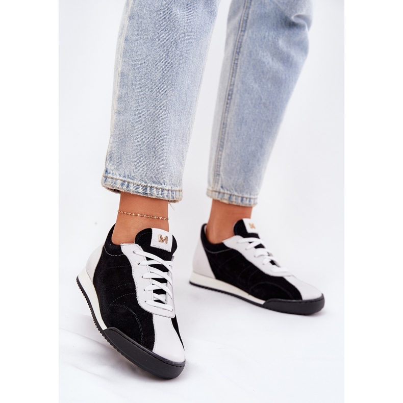 Laura Messi 2935 kvinnors lädersportskor svart 2