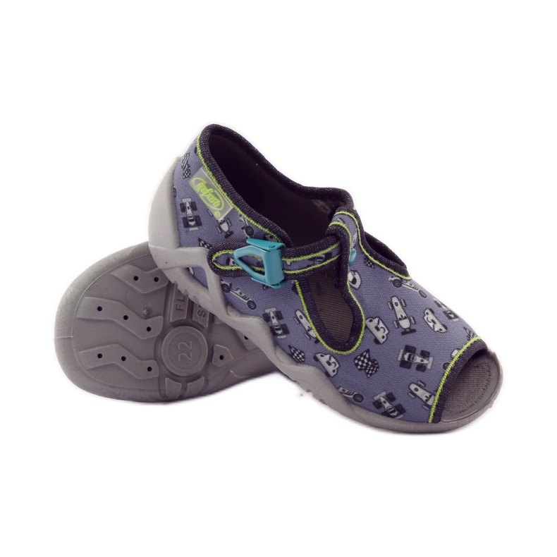 Befado tofflor 217p092 chasers grön grå svart vit 3