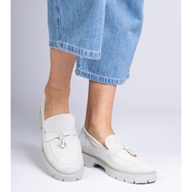 Grå eleganta loafers från Ecozamz med dekoration 3