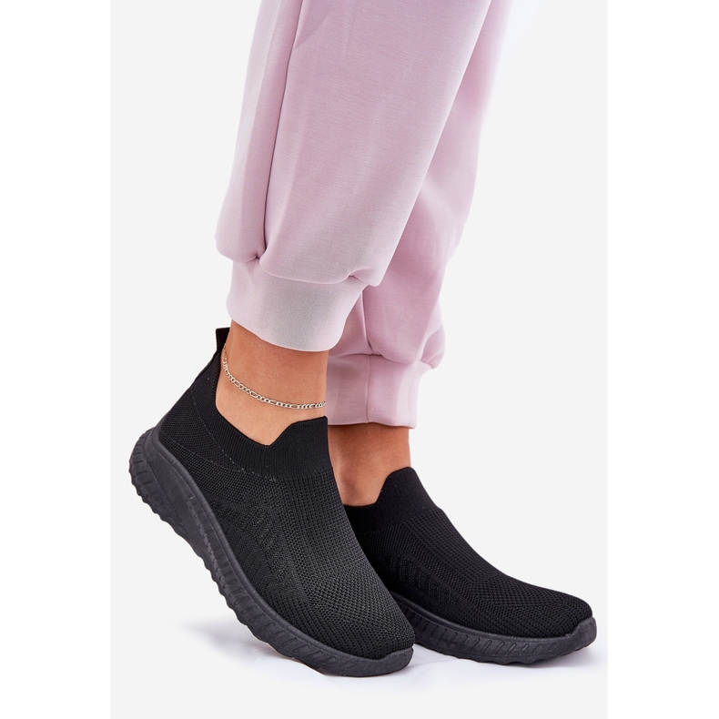 Slippade material sportskor kvinnors svart 1