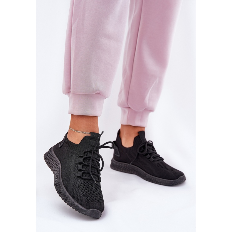 Svarta Slip-On sportskor för kvinnor 2