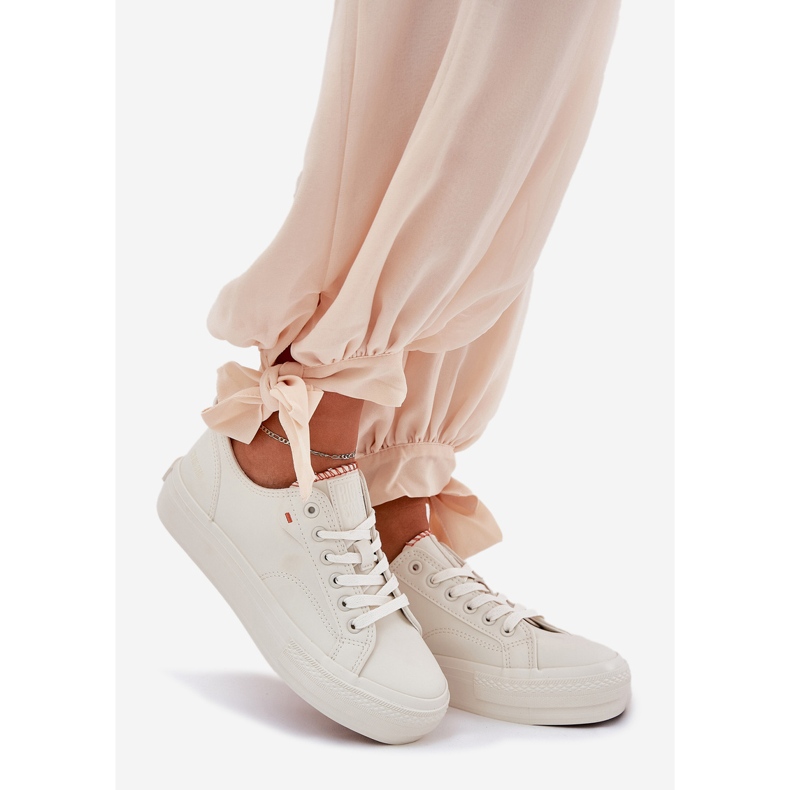 Kvinnors sneakers på plattform med Eco Leather Big Star RR274A297 Lätt beige 1