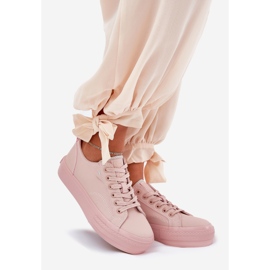 Kvinnors sneakers på plattform med Eco Leather Big Star RR274A294 Pink rosa 1