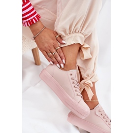 Kvinnors sneakers på plattform med Eco Leather Big Star RR274A294 Pink rosa 2