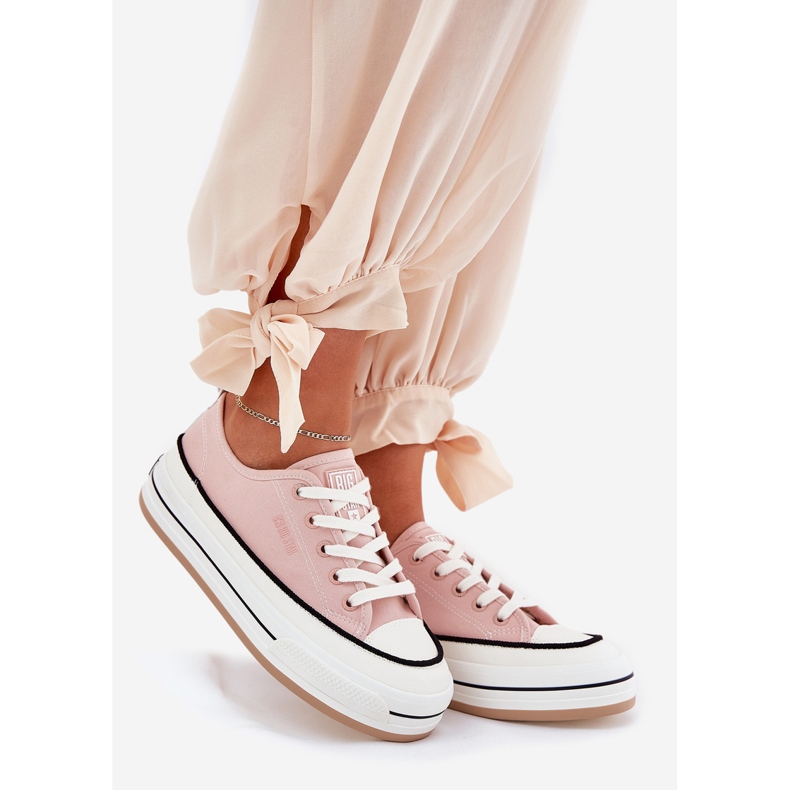 Kvinnors Big Star NN274207 rosa sneakers 1