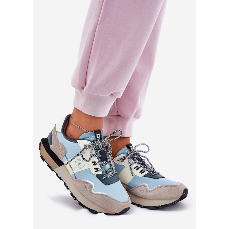 Women's Suede Sneakers Big Star RR274245 Hi-Polish System Gray-Blue blå 1