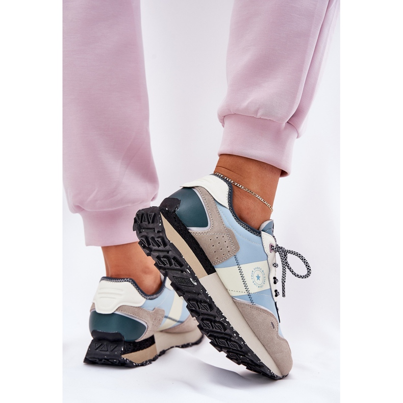 Women's Suede Sneakers Big Star RR274245 Hi-Polish System Gray-Blue blå 2