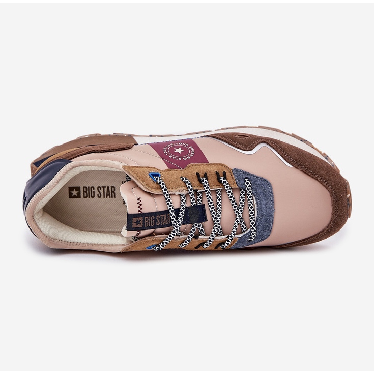 Mäns mocka sneakers på Big Star RR174475 Hi-Polish Beige System 2