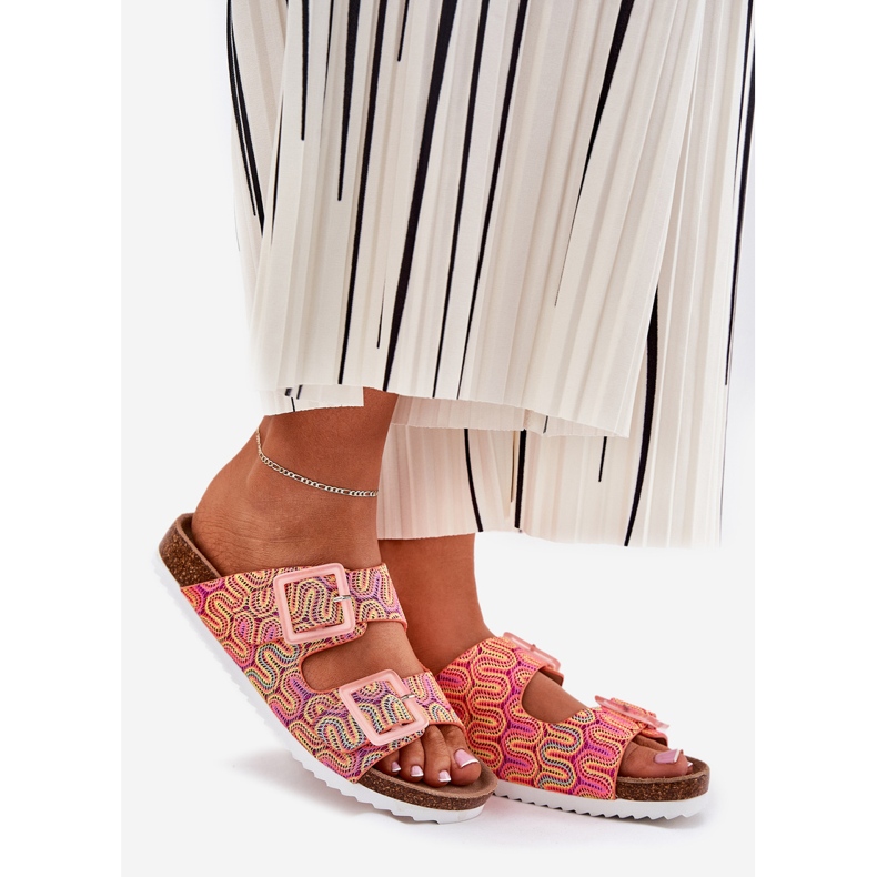 S.Barski Kvinnors flip flops med spännen och glitter S. Barski RB51-006 Orange 1