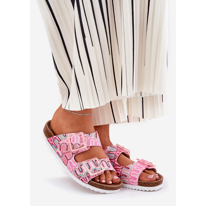 S.Barski Kvinnors flip flops med spännen och glitter S. Barski RB51-006 rosa 1