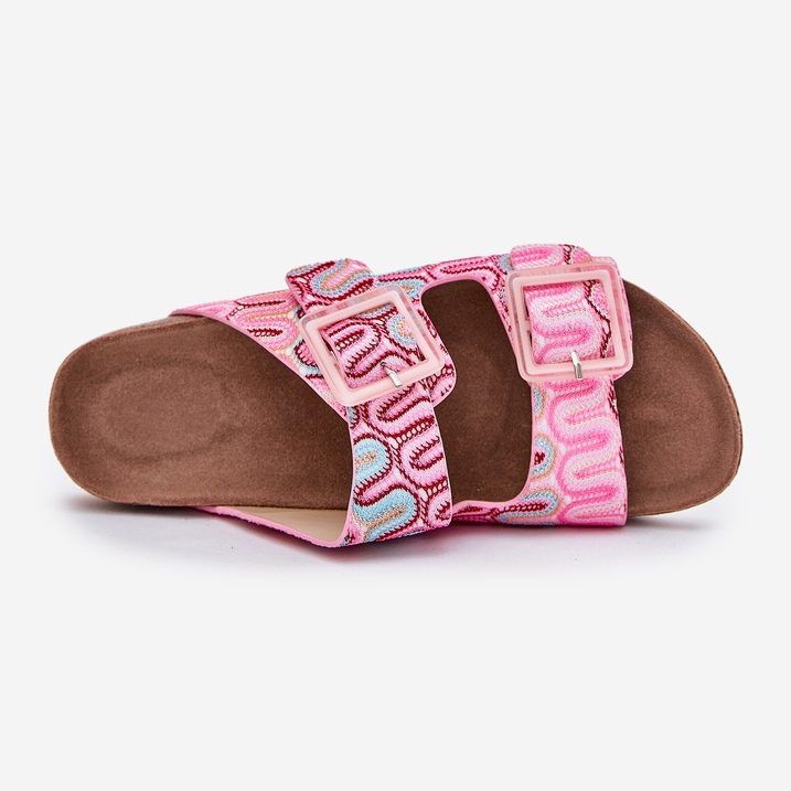 S.Barski Kvinnors flip flops med spännen och glitter S. Barski RB51-006 rosa 2