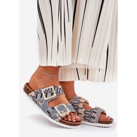 S.Barski Kvinnors flip flops med spännen och glitter S. Barski RB51-006 Beige 1