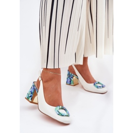 S.Barski Kvinnors lädersandaler på D&amp;A CR51-002 White Post vit 2