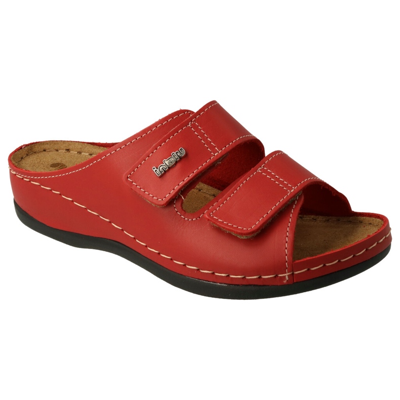 Inblu röda kvinnor läder flip flops 158d105 1
