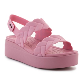 Crocs Brooklyn vävd låg kil 209977-6xx sandaler rosa 1