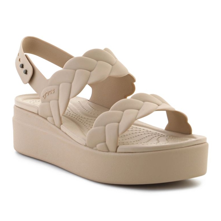 Crocs Sandals Brooklyn Woven Low Wedge 209977-212 beige 1