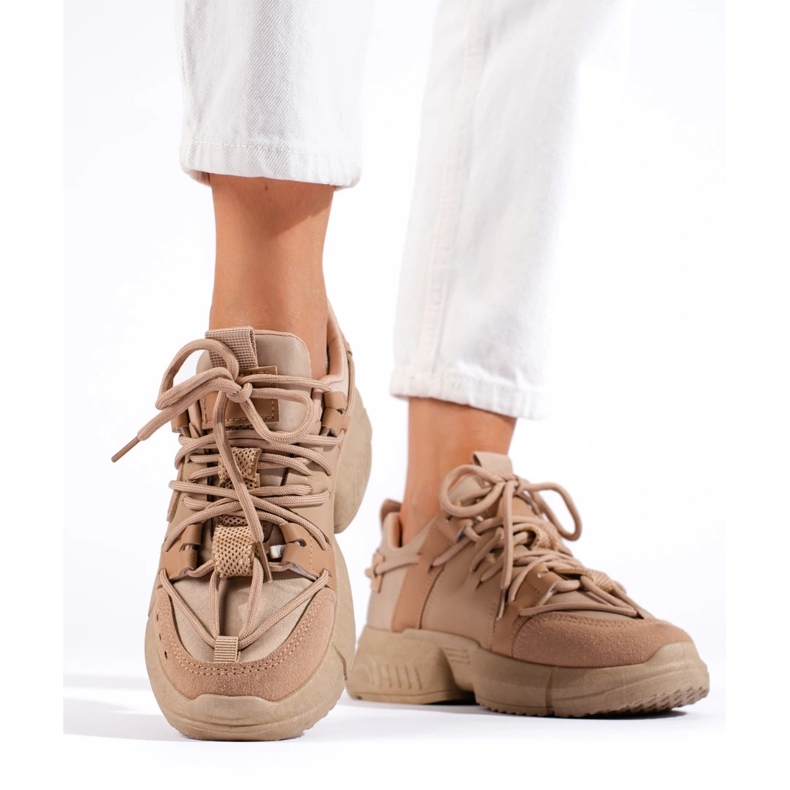 Seastar Beige damsneakers med manschett 2