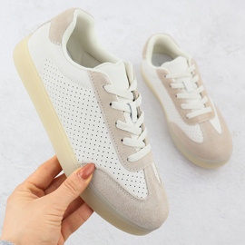 Kvinnors lädersportskor perfolerad Beige Sergio Leone SP-118 1