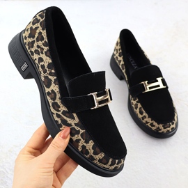 Lordy Leather Leopard Shoes Lords Black Vinceza 66791 svart 1