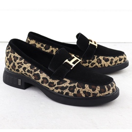 Lordy Leather Leopard Shoes Lords Black Vinceza 66791 svart 2