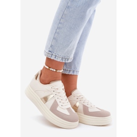 Eco Leather Women's Sneakers på plattformen Beige 1