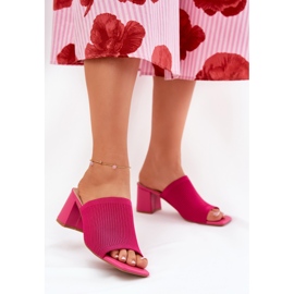 Kvinnors höghöjda tofflor rosa 2