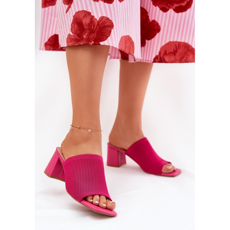 Kvinnors höghöjda tofflor rosa 2