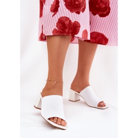 Kvinnors höghöjda tofflor vit 2