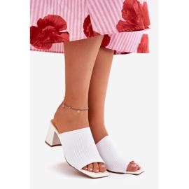 Kvinnors höghöjda tofflor vit 1