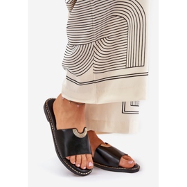 Eco Leather Women's Tisters med dekorativa detaljer svart 1