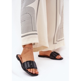 Platt Eco Leather Women's Tisters med svart spänne 2