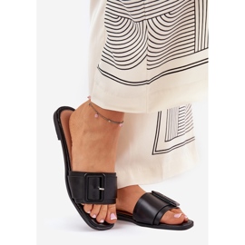 Platt Eco Leather Women's Tisters med svart spänne 1