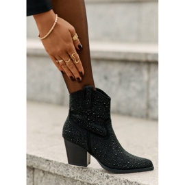 Dekorerade kvinnors stövlar med höga klackar med verktyg i Spitz S.Barski HY42-121 svart 6