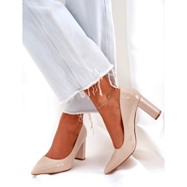 Seastar Målade pumpar på bar klackar beige 3